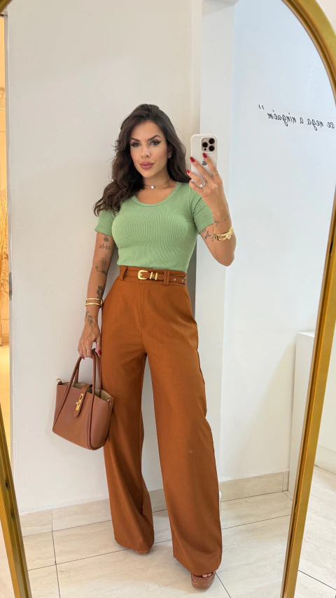 Calça Alfaiataria com Cinto - Maju